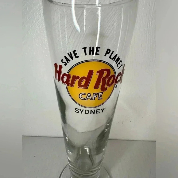 HARD ROCK CAFE PILSNER BEER GLASS SIDNEY-TALL Drink Vintage - Picture 2 of 6